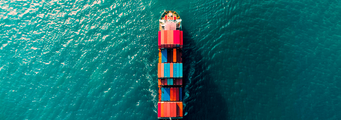 Container ship at sea